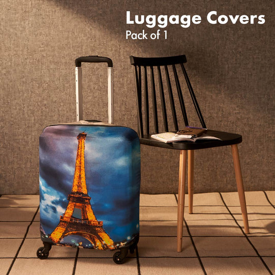 An Evening In Paris! Luggage Cover, 100% Organic Cotton Lycra, Large Size, Pack of 1