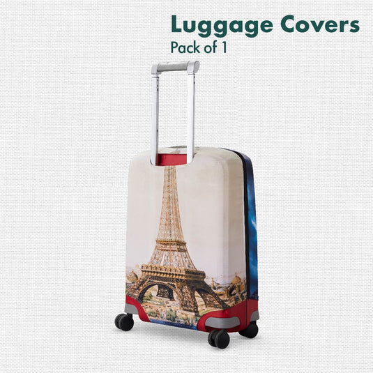 An Evening In Paris! Luggage Cover, 100% Organic Cotton Lycra, Medium Size, Pack of 1