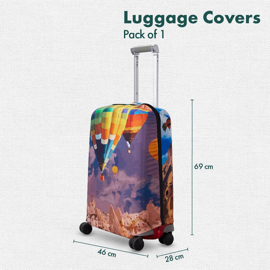 Turkish Delight! Luggage Cover, 100% Organic Cotton Lycra, Medium Size, Pack of 1