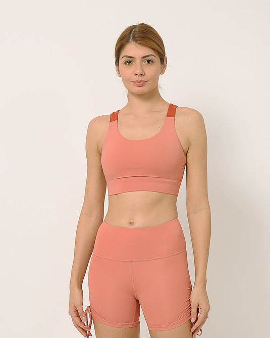 Sustainable activewear made out of recycled materials by Kosha Yoga Co. Squat proof, stretchable sports bras for yoga, gym, workouts, running.