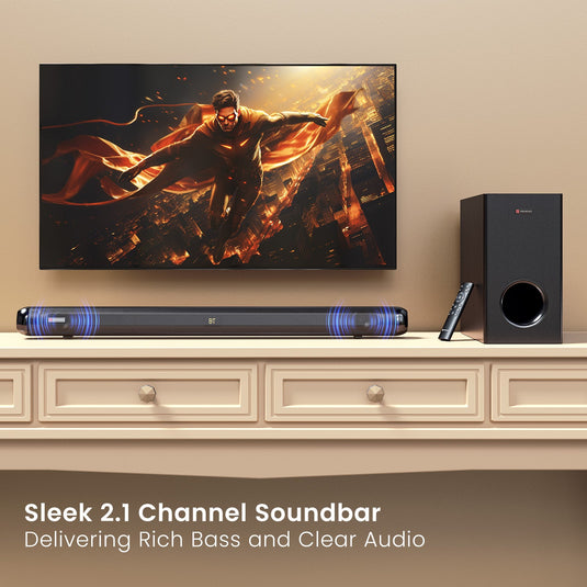 Portronics pure sound 108 160w Bluetooth soundbar with 2.1 sound channel for clear sound quality