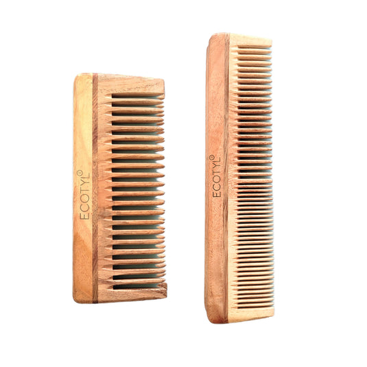 Neem Wood Comb Combo (Detangling & Shampoo) - Set of 2