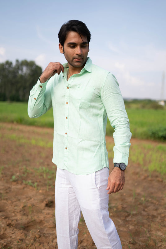 Men Pista Green Shirt