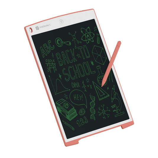 Pink Portronics Ruffpad 12 12-inch re-writeable LCD Writing pad| best writing pad for student