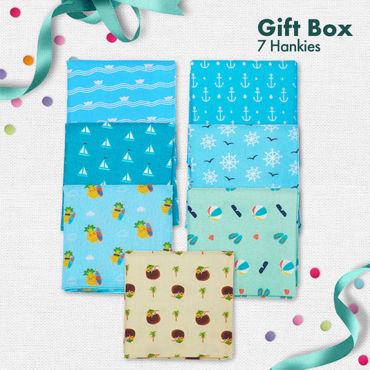 OMG! Oh My Gift! Unisex Kid's Hankies, 100% Organic Cotton, Gift Box of 7