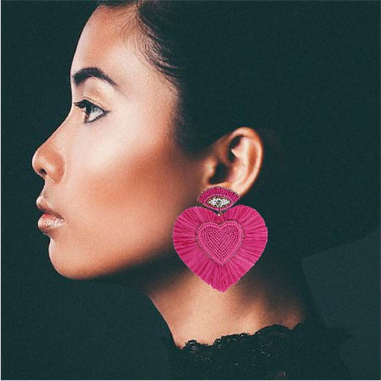 Pink Heart Earrings