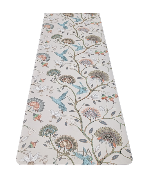 Tree and birds print yoga mat Which Is Sweat Absorbent Non Slip Yoga Mat By Kosha Yoga Co