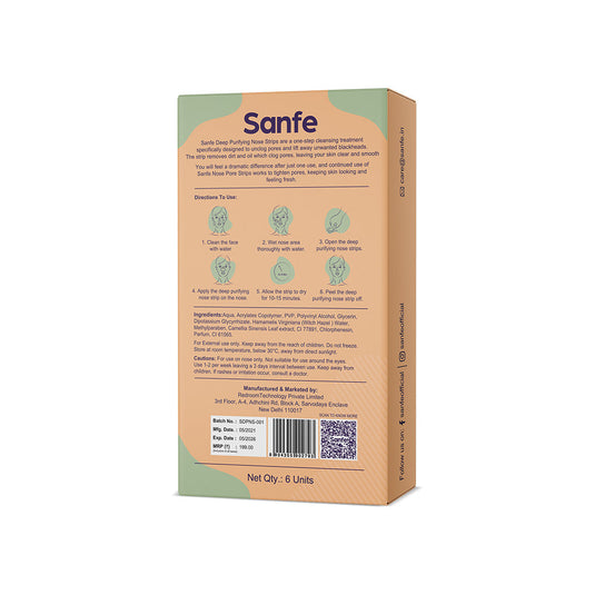 Sanfe Deep Purifying Nose Strips (pack of 6)