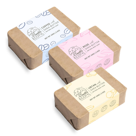 Shea Butter Soaps - Ubtan, Rose & Coffee - Set of 3