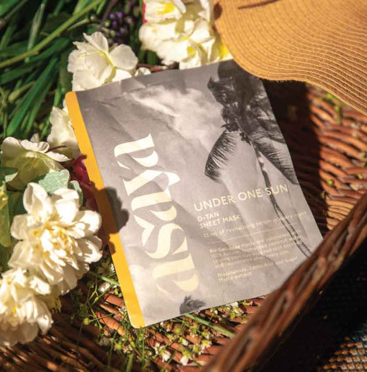 Asaya de-tan sheet mask to calm and soothe sun exposed skin