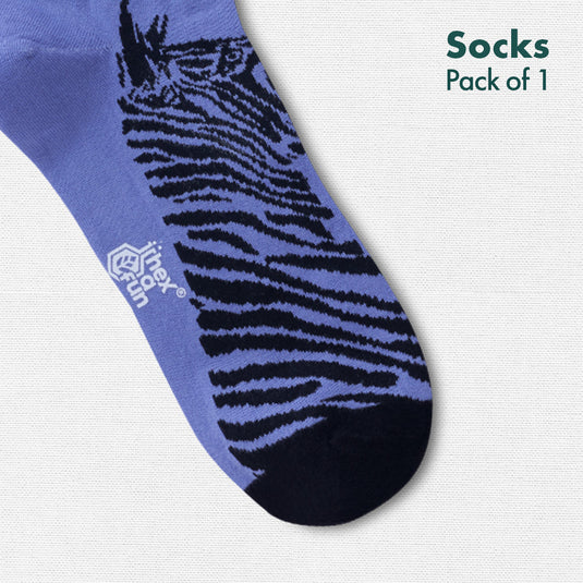 Zebra Crossing! Unisex Socks, 100% Organic Cotton, Ankle Length, Pack of 1