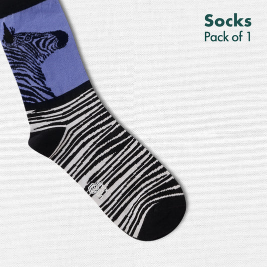 Zebra Crossing! Unisex Socks, 100% Organic Cotton, Crew Length, Pack of 1