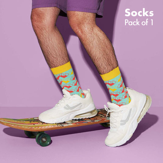 Double Trouble! Unisex Socks, 100% Organic Cotton, Crew Length, Pack of 1