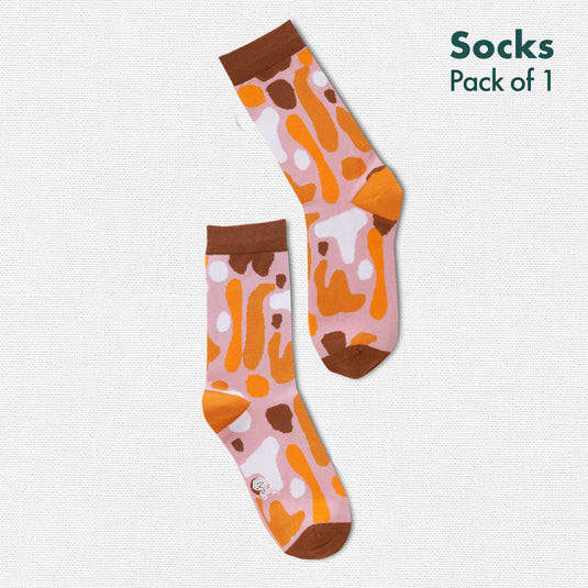 Mud Spots! Unisex Socks, 100% Organic Cotton, Crew Length, Pack of 1