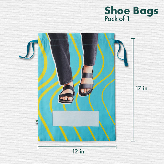 BTS! Behind The Sandals! Men's Shoe Bag, 100% Organic Cotton, Pack of 1