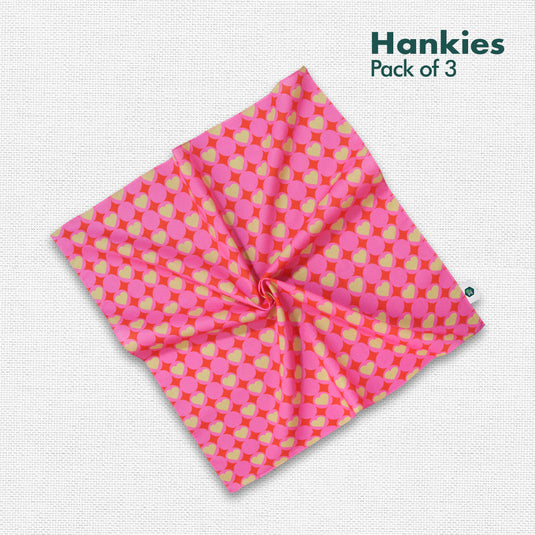 Rainbow Power! Men's Hankies, 100% Organic Cotton, Pack of 3