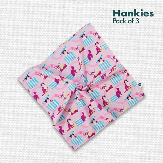 Pawsome! Unisex Hankies, 100% Organic Cotton, Pack of 3