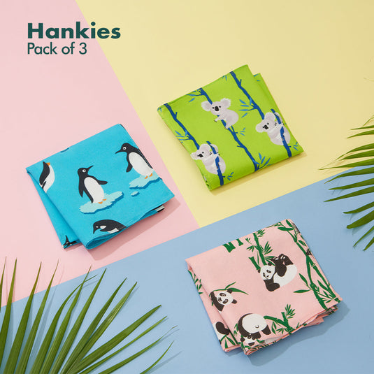 Spirit Animal! Unisex Hankies, 100% Organic Cotton, Pack of 3