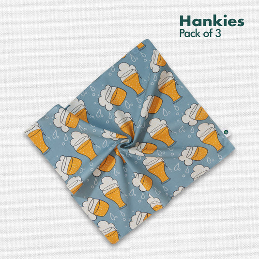 Smoking Hot! Men's Hankies, 100% Organic Cotton, Pack of 3