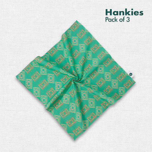 Let���s Rewind! Unisex Hankies, 100% Organic Cotton, Pack of 3