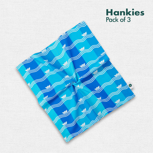 Let’s Rewind! Men's Hankies, 100% Organic Cotton, Pack of 3