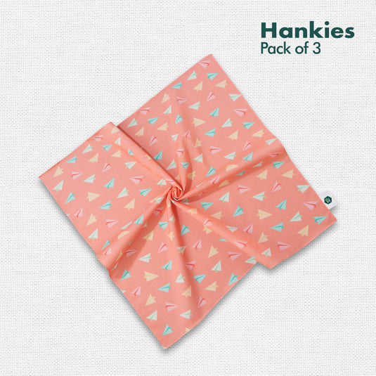 Let���s Rewind! Unisex Hankies, 100% Organic Cotton, Pack of 3