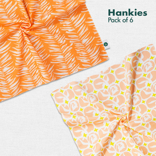 Beat The Heat! Unisex Hankies, 100% Organic Cotton, Pack of 6