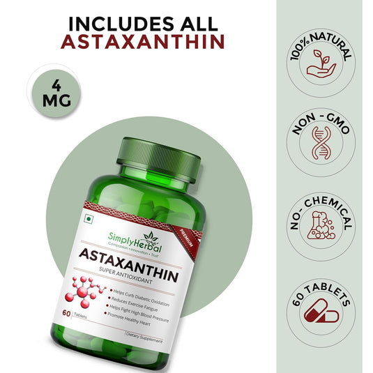 Simply Herbal Astaxanthin Supplement Tablets - 60 Tablets