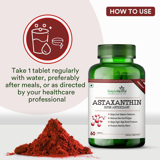 Simply Herbal Astaxanthin Supplement Tablets - 60 Tablets