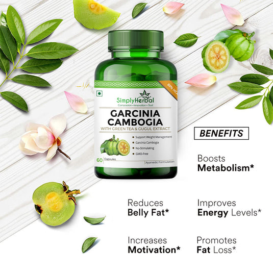 Simply Herbal Garcinia Cambogia With Green Coffee, Green Tea & Guggul Extract 800mg -60 Capsules