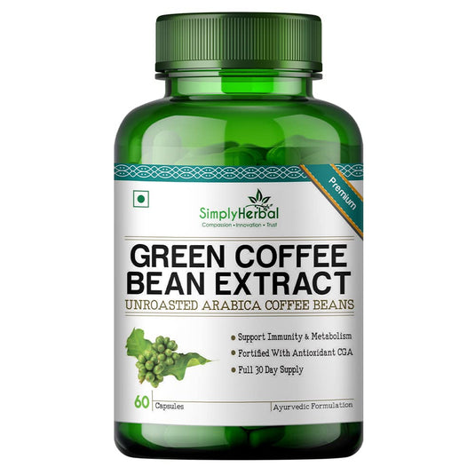 Simply Herbal Green Coffee Beans Extract Weight Control Supplement 500mg – 60 Capsuless