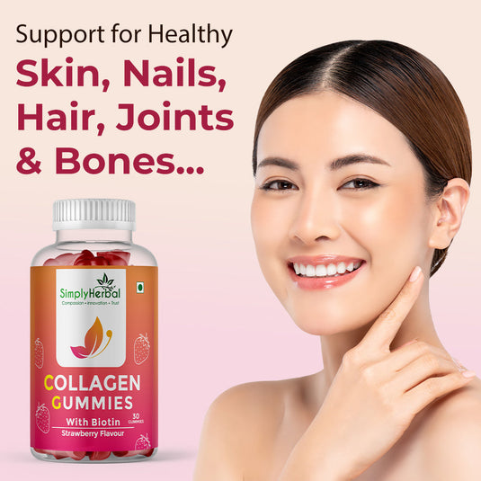 SimplyHerbal Vitamin Gummies Hair, Skin & Nail Health Combo Pack ( Collagen + Biotin )