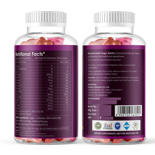 SimplyHerbal Vitamin Gummies Hair, Skin & Nail Health Combo Pack ( Collagen + Biotin )