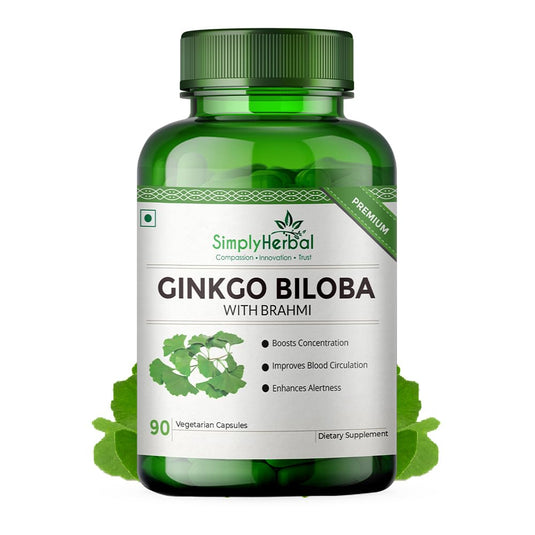 Simply Herbal Ginkgo Biloba With Brahmi 500mg - 90 Capsules