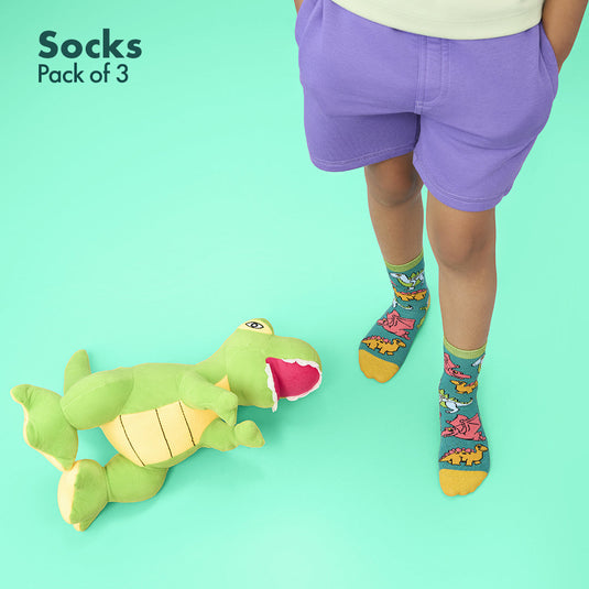 Dragon Tales! Unisex Kid's Socks, 100% Bamboo, Crew Length, Pack of 3