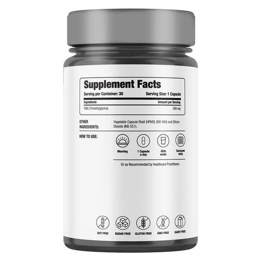 TMG (Trimethylglycine) 500mg | Healthy Homocysteine | 30 Capsules - Decode Age