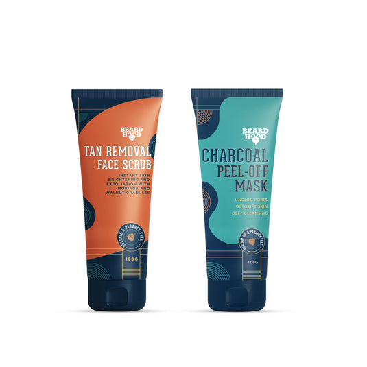 Tan Removal Scrub & Charcoal Peel Off Mask Combo