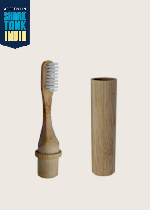 Bamboo Travel Toothbrush White Soft Brush