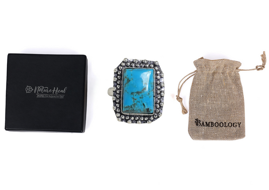 Healing Turquoise Adjustable Certified Gemstone Ring