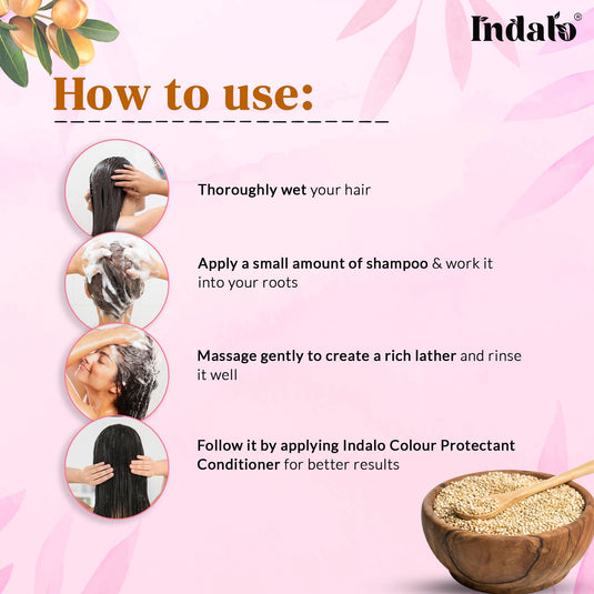 Indalo Quinoa Protein Colour Protect Shampoo With Argan Oil And Keratin Hair Treatment For Treated