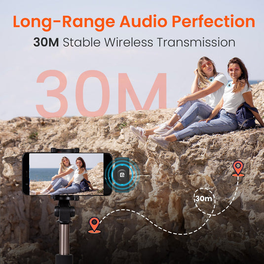 Portronics VlogMate 3 wireless microphone audio accessories comes with noise cancellation| wireless microphone with best battery charging case| wireless microphone with long range