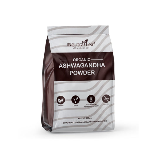 NeutraLeaf Organic Ashwagandha Root Powder | 200 Grams | Helps Fight Anxiety and Stress