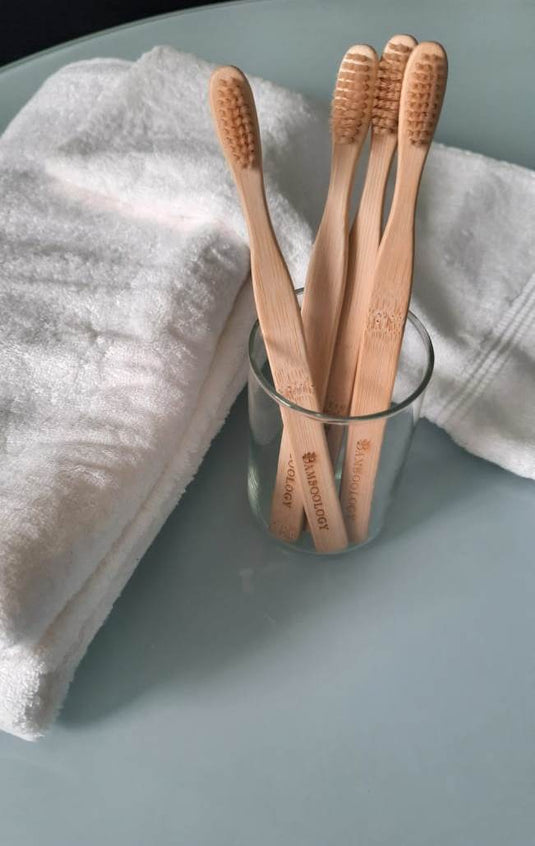 Bamboo Toothbrush With Plant Based Bristles Pack of 4