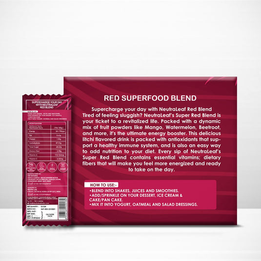 NeutraLeaf Red Blend | Instant Energy and Health| Rich in Nutrition | Radiance Glow | Strong Bones & Immunity 30 Sachet