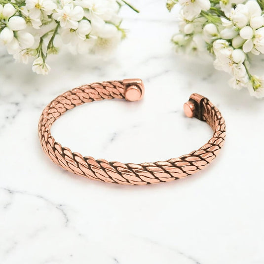 Pure Copper Magnetic Therapy Band Adjustable, Stylish Design with Powerful Magnets
