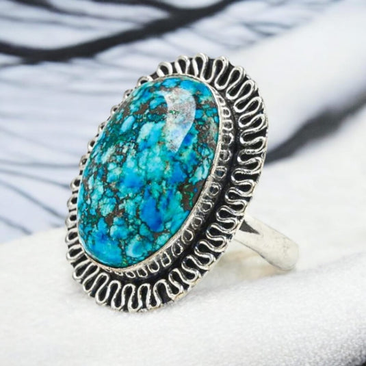 Healing Turquoise Adjustable Certified Gemstone Ring