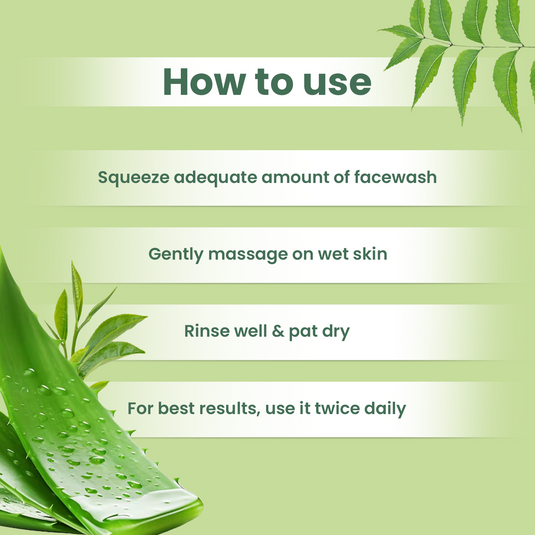 Earthraga Aloe Hydrating Neem Tea Tree Face Wash | Fights acne and pimples | 100 ml