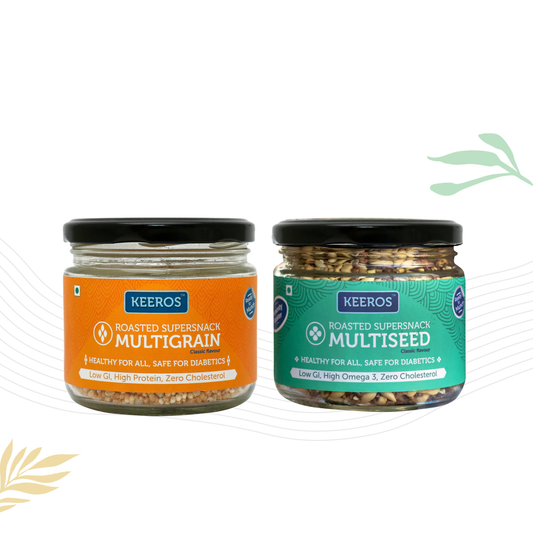 Keeros Roasted Supersnacks Multigrain & Multiseed Jars, (Combo of 100g + 150g)