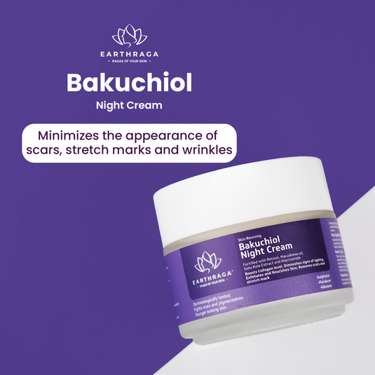 Earthraga Skin Reviving Bakuchiol Night Cream | Nourishment and Exfoliation | 100 gm