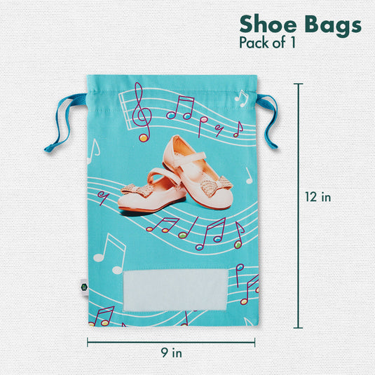 Break A Leg! Girl's Shoe Bag, 100% Organic Cotton, Pack of 1